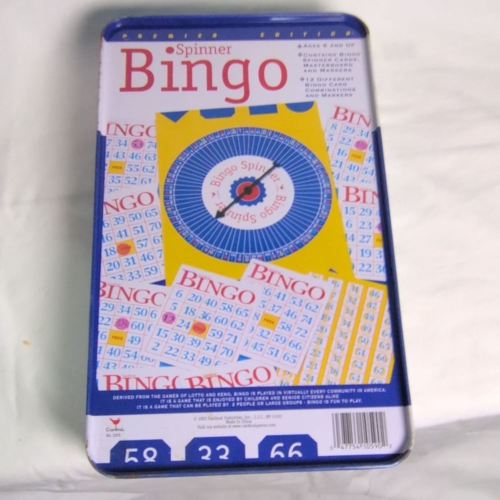 Cardinal Spinner Bingo Board Game with Spinner, Markers, Multiple Cards, Ages 6+ - Picture 4 of 4